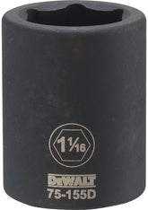 DeWALT DWMT75155OSP Impact Socket, 1-1/16 in Socket, 3/4 in Drive, 6-Point, CR-440 Steel, Black Oxide